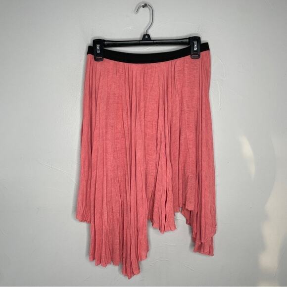 FREE PEOPLE Pink Coral Asymmetrical Skirt Womens Size Medium Fairycore Soft Girl - Picture 4 of 7